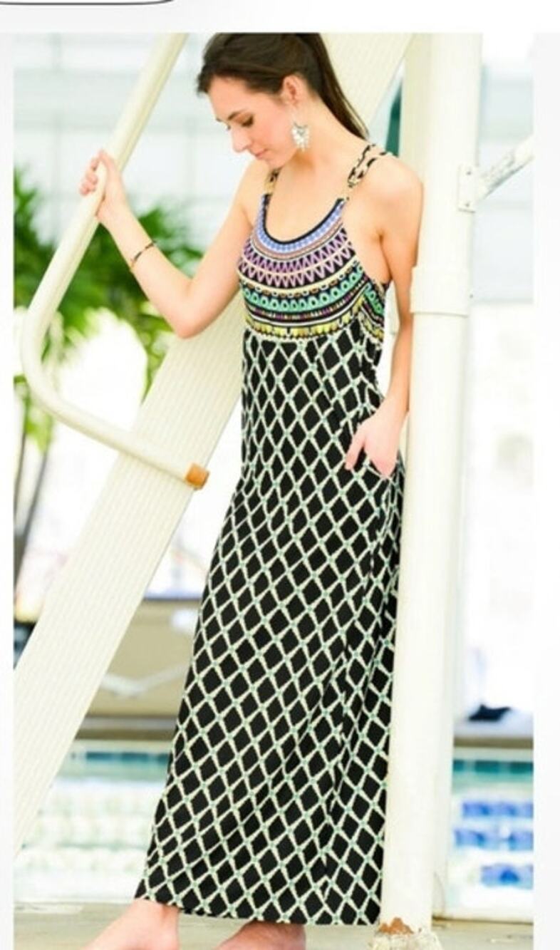 Trina Turk Kon Tiki Swim Cover Maxi Dress Size XS NWT